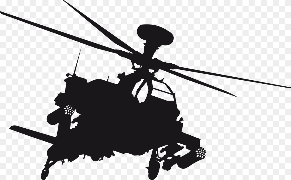 Transparent Helicopter Clipart Silhouette Black Hawk Helicopter, Aircraft, Transportation, Vehicle Png