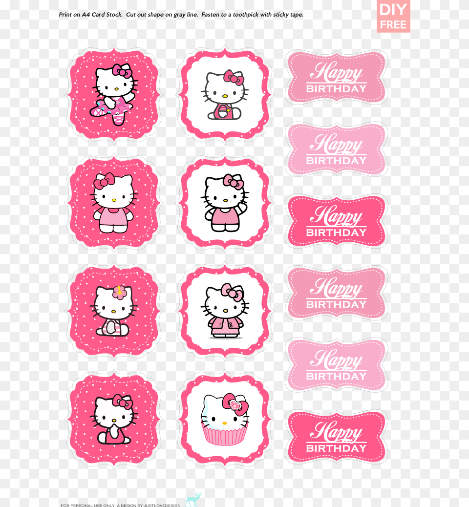 Transparent Hello Kitty Bow Hello Kitty Cupcake Topper, Sticker, Baby, Person, Cream Png Image