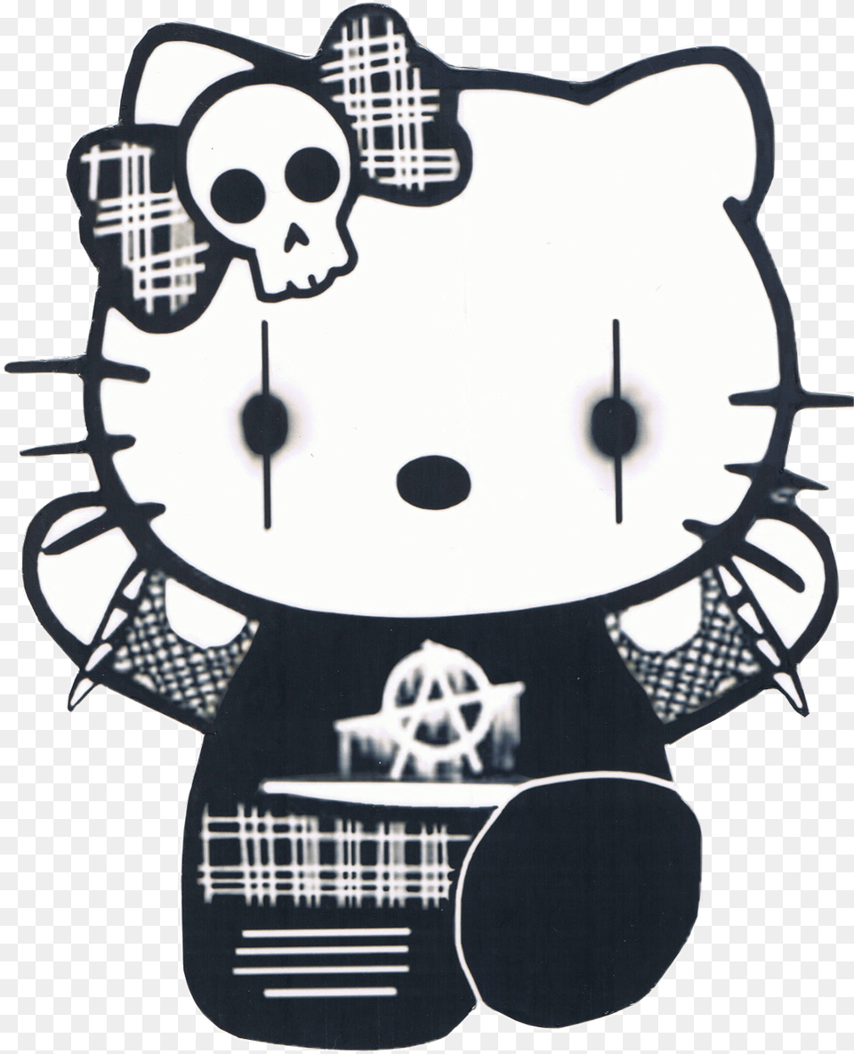 Transparent Hello Kitty Clipart Black And White Goth Hello Kitty Png