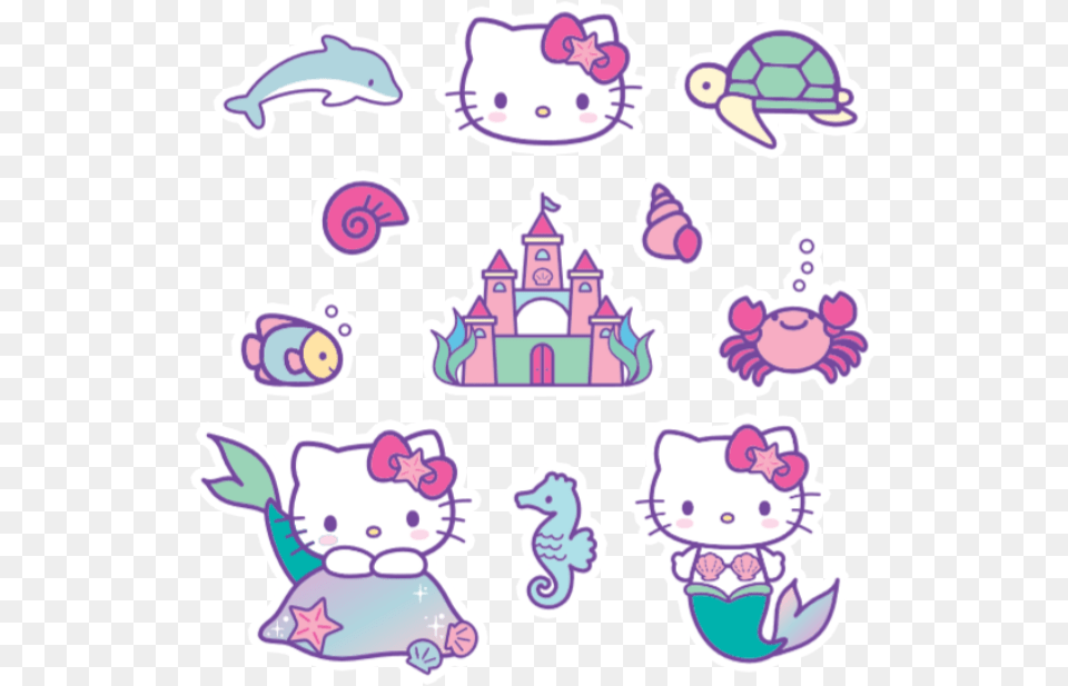 Hello Kitty Mermaid Stickers Hello Kitty Mermaid, Baby, Person, Cream, Dessert Free Transparent Png