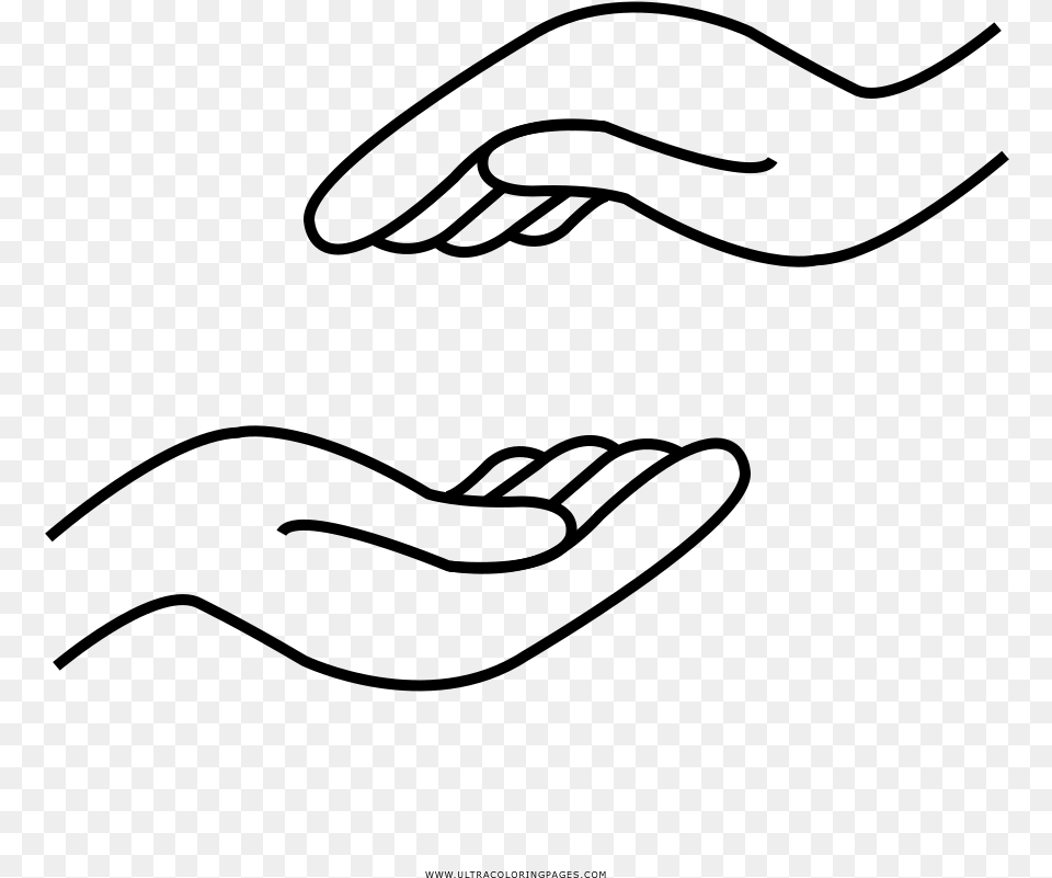 Transparent Helping Hand Helping Hands Coloring Page, Gray Png Image
