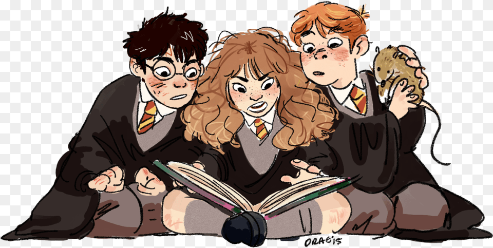 Transparent Hermione Cartoon Harry Potter Friends, Publication, Book, Comics, Person Free Png