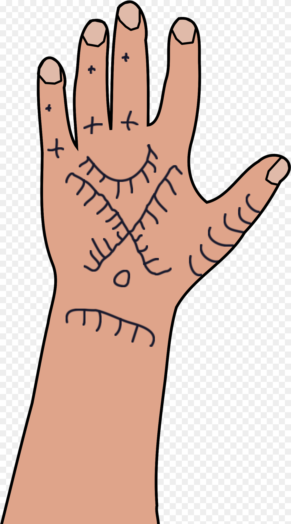 Transparent High Five Clipart Hand With Tattoo Clip Art, Wrist, Body Part, Finger, Person Free Png Download