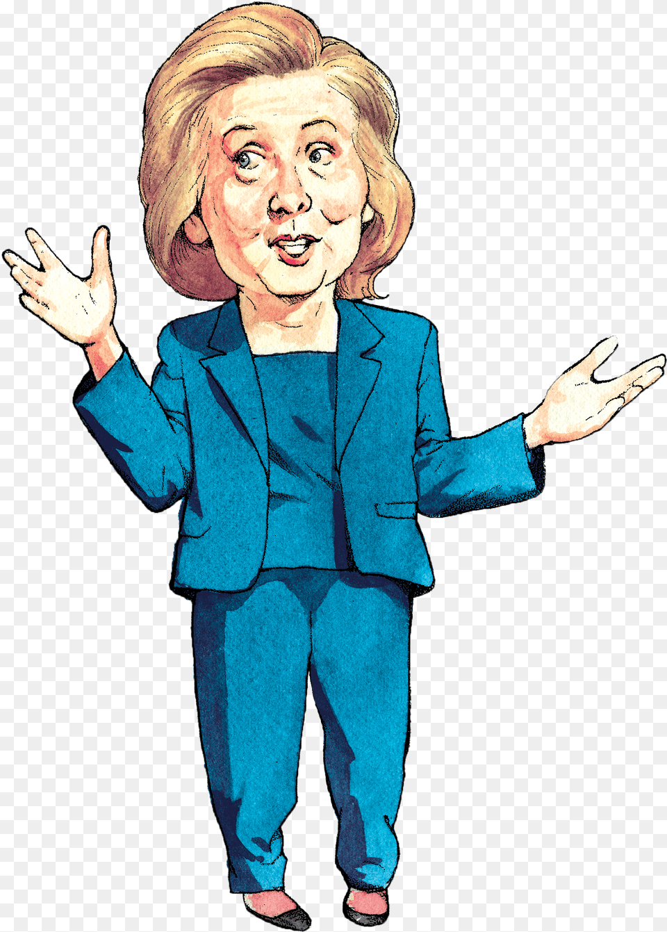 Transparent Hillary Clinton Face Hillary Clinton Body Cartoon, Adult, Person, Woman, Female Free Png