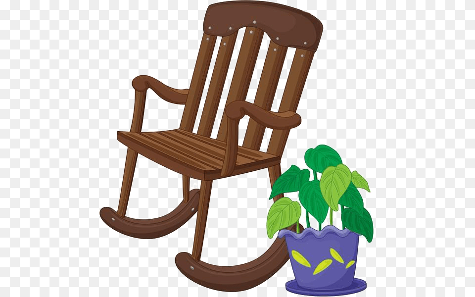 Transparent Hillbilly Clipart Cartoon Rocking Chair Clip Art, Furniture, Rocking Chair, Plant Free Png Download