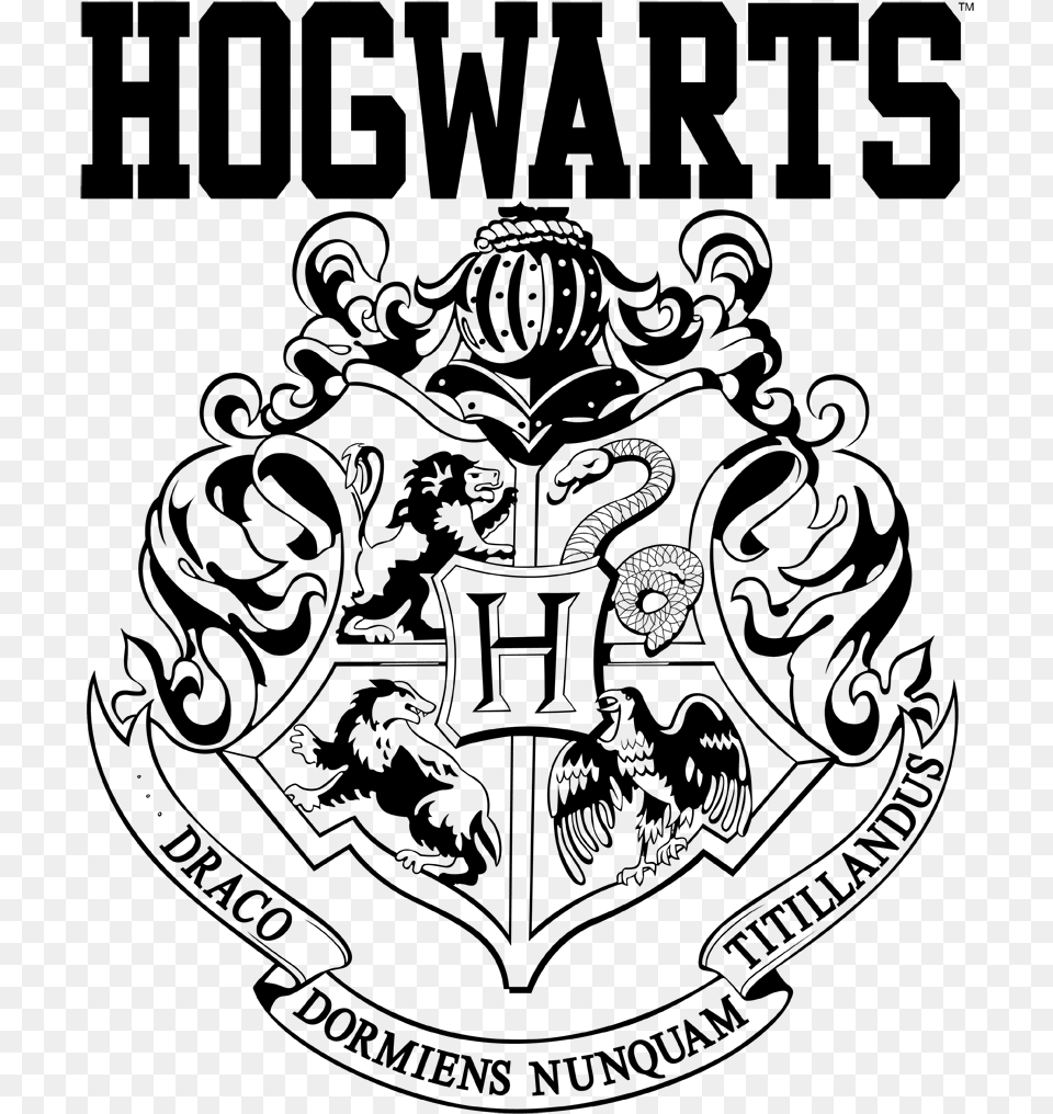 Transparent Hogwarts Crest Hogwarts Logo, Gray Png