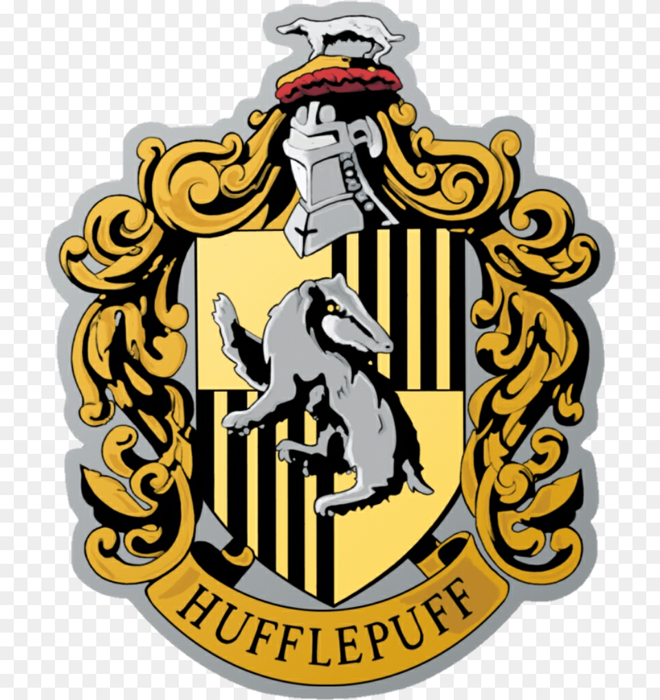 Transparent Hogwarts Logo Hufflepuff Logo, Emblem, Symbol, Badge, Face Png