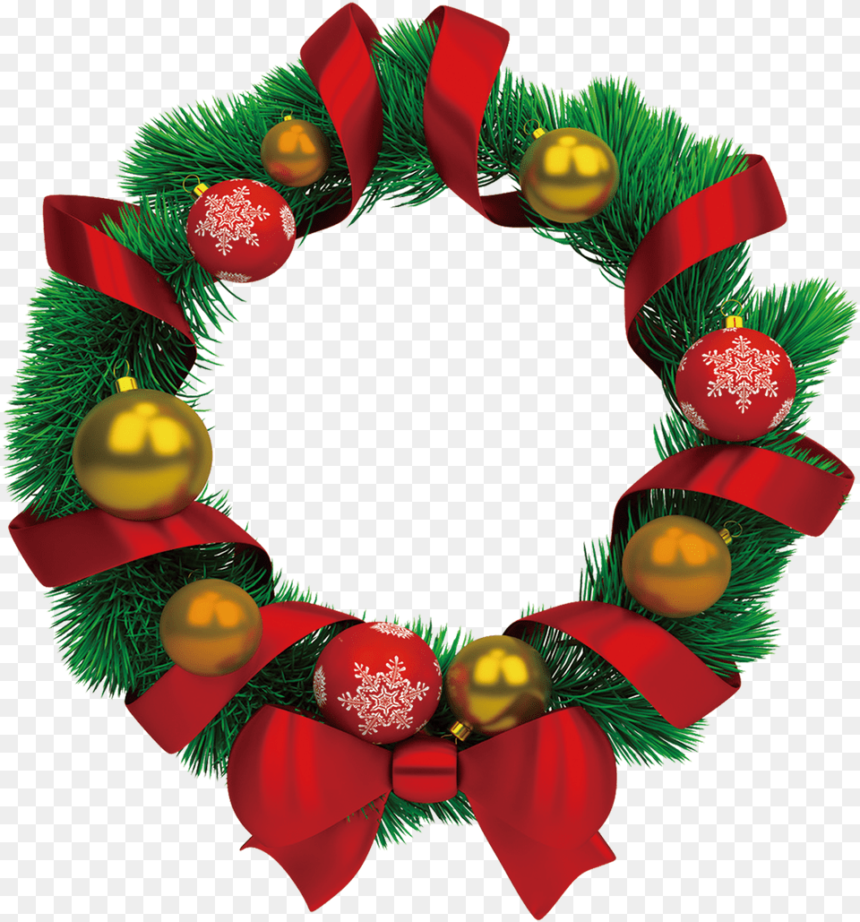 Transparent Holiday Garland Christmas Wreath White Background Png Image