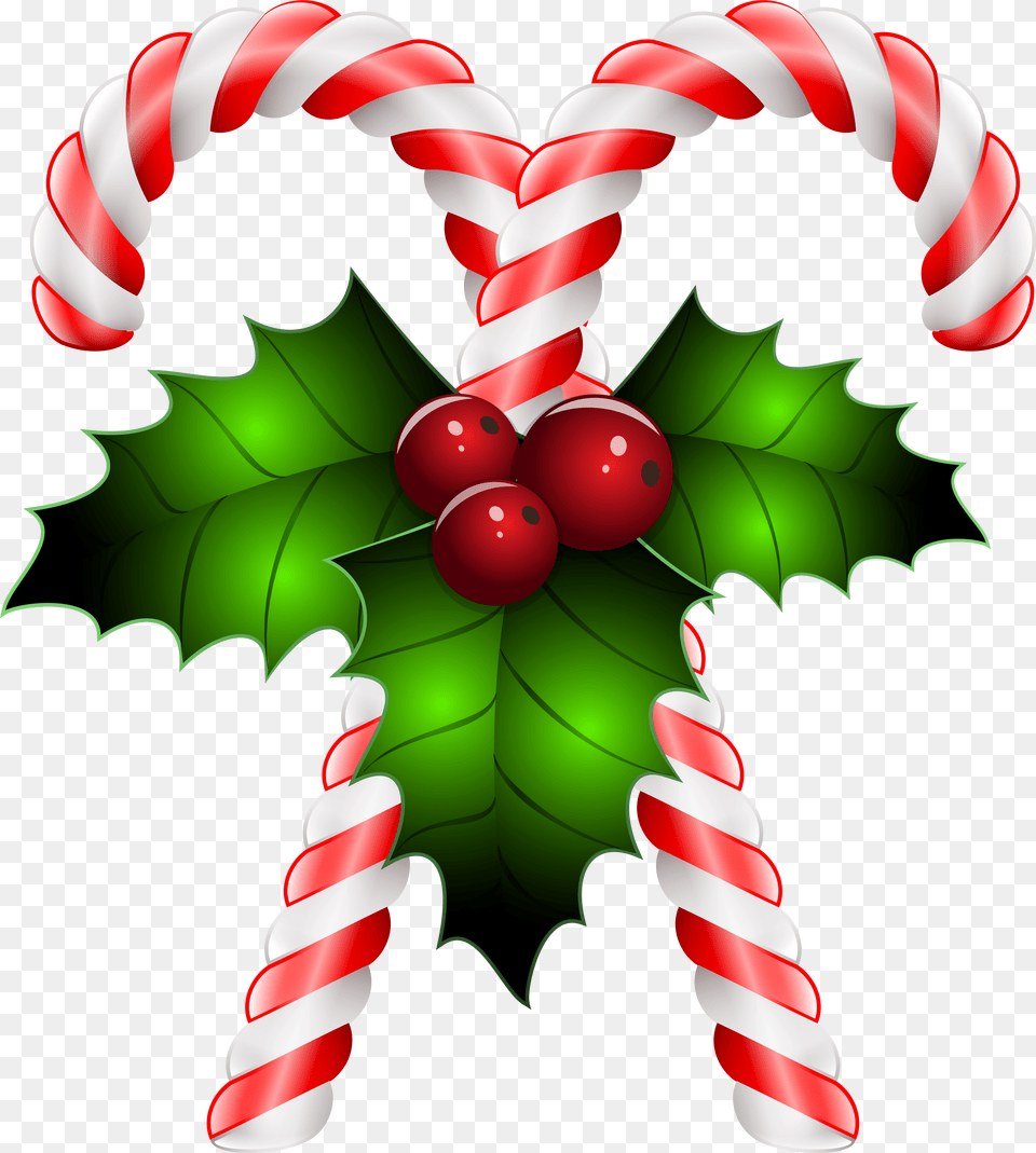 Transparent Holly Holiday U0026 Clipart Transparent Background Christmas Candy Cane, Food, Sweets, Dynamite, Weapon Free Png Download