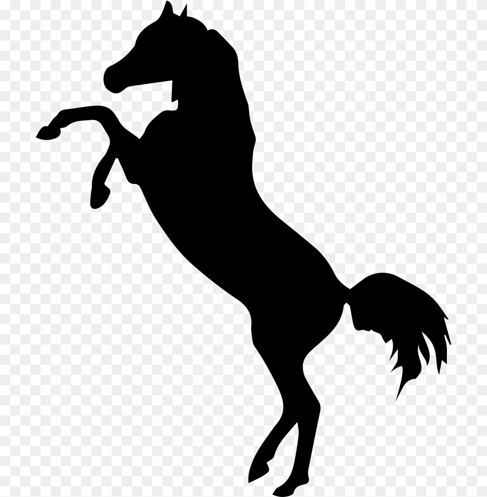 Transparent Horse Clipart Black Horse Standing On Two Legs, Silhouette, Stencil, Animal, Kangaroo Png Image