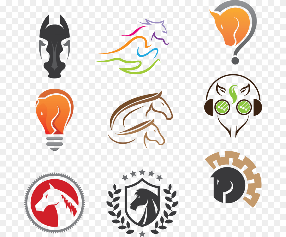 Transparent Horse Official Black And Wite Logo For Design, Light, Face, Head, Person Free Png