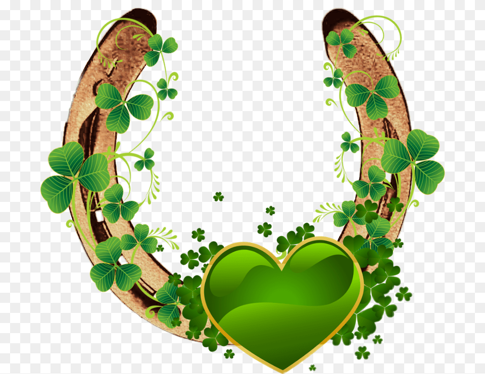 Transparent Horseshoe Heart Clipart, Green, Plant Png Image