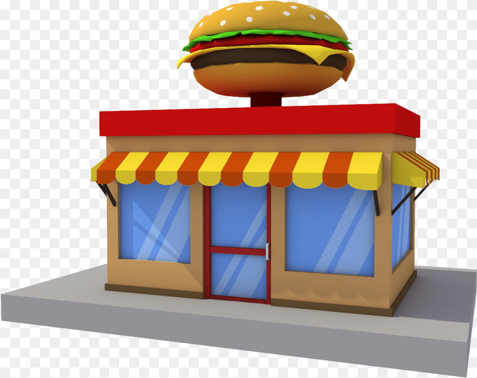 Transparent House Cartoon Burger House Cartoon, Food, Outdoors Png Image
