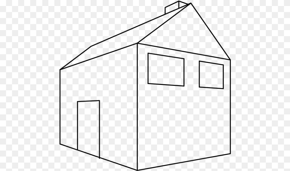 Transparent House Drawing Shed, Gray Free Png Download