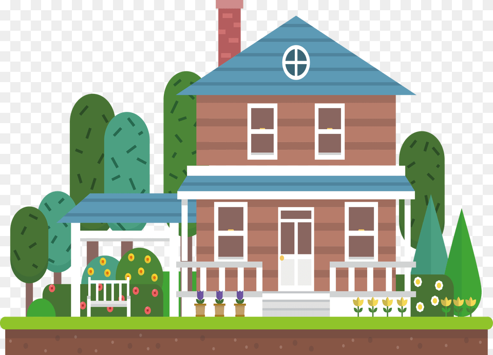 Transparent House Image 2 Story House Clip Art, Neighborhood, Plant, Architecture, Building Png