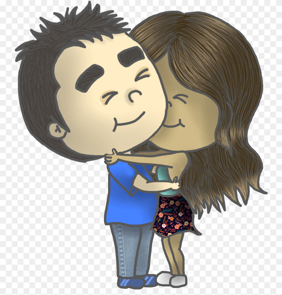 Transparent Hugging Clipart Happy Hug Couple Pic Cartoon, Adult, Romantic, Publication, Person Png
