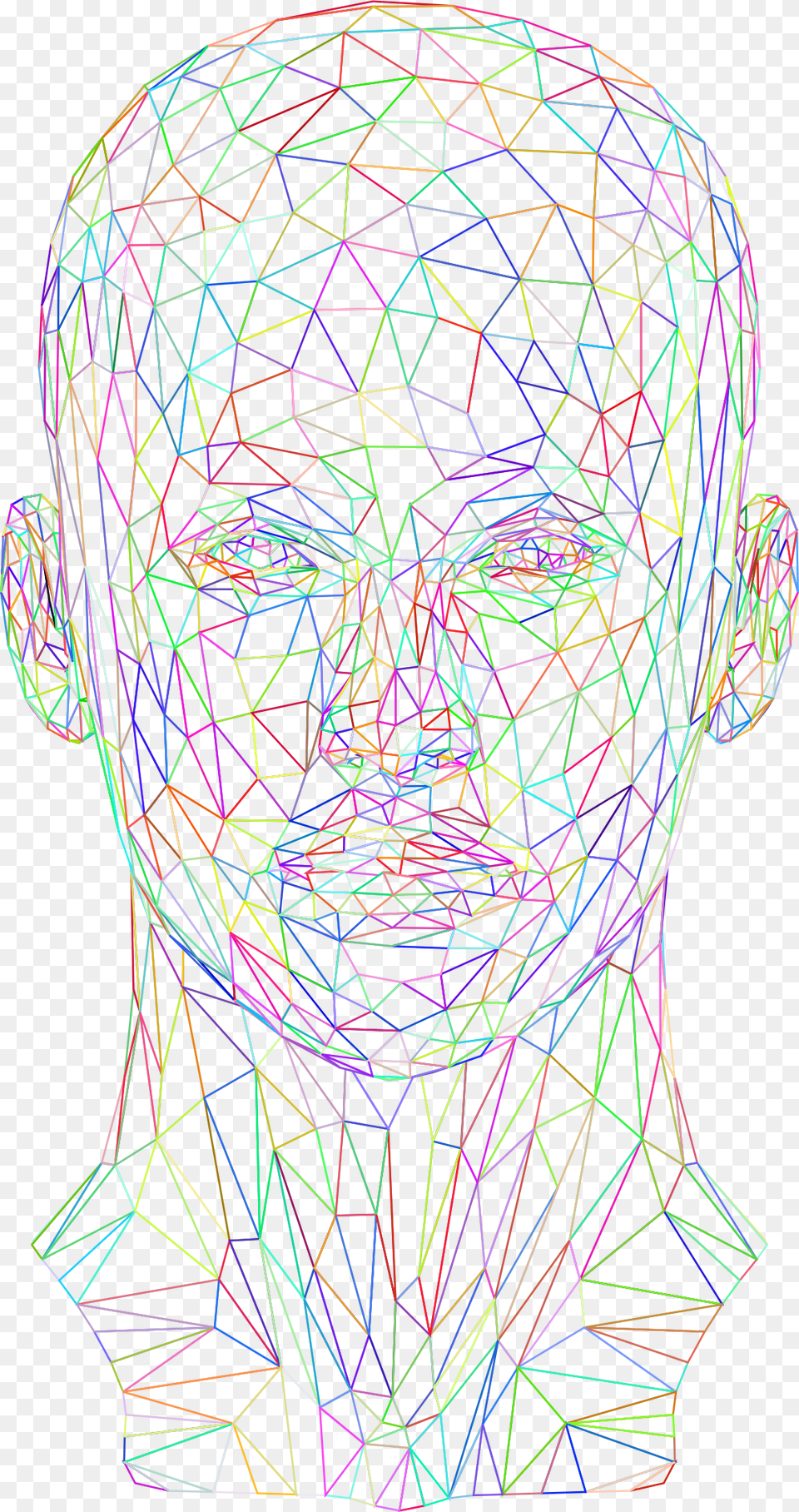 Transparent Human Head Clipart Low Poly Wireframe, Pattern, Machine, Wheel, Art Png