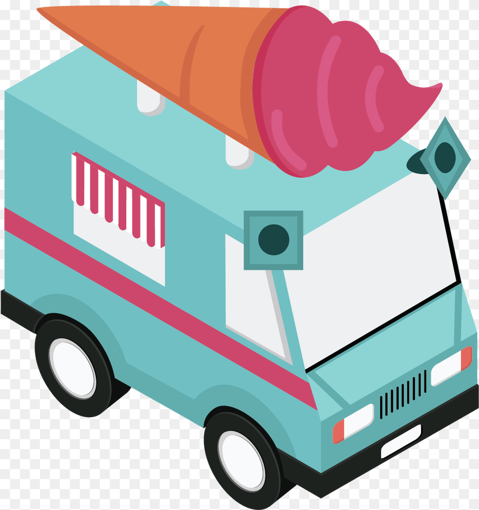 Transparent Ice Cream Truck, Transportation, Van, Vehicle, Moving Van Free Png