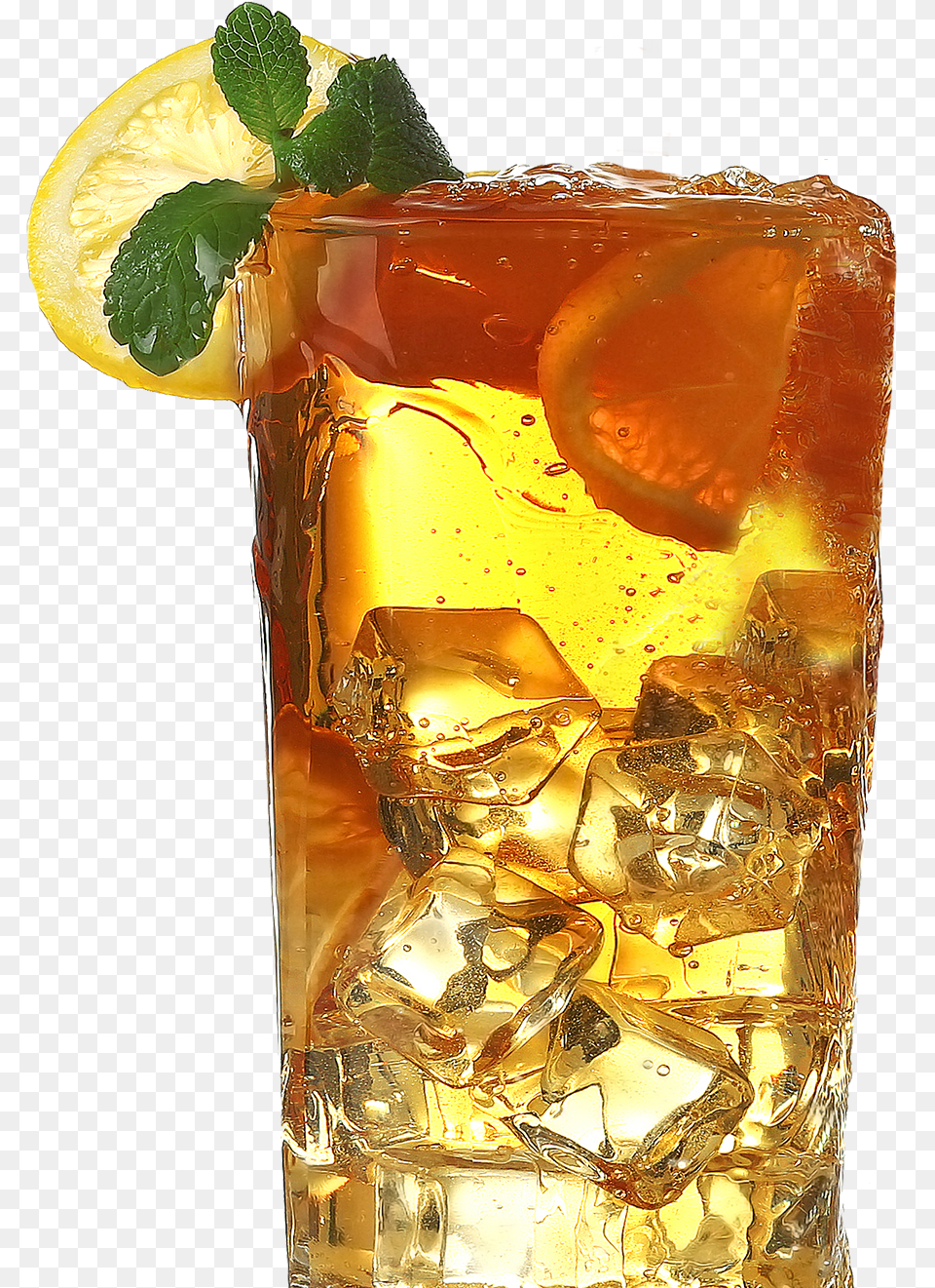 Transparent Ice Tea Highball, Alcohol, Beverage, Cocktail, Herbs Free Png Download