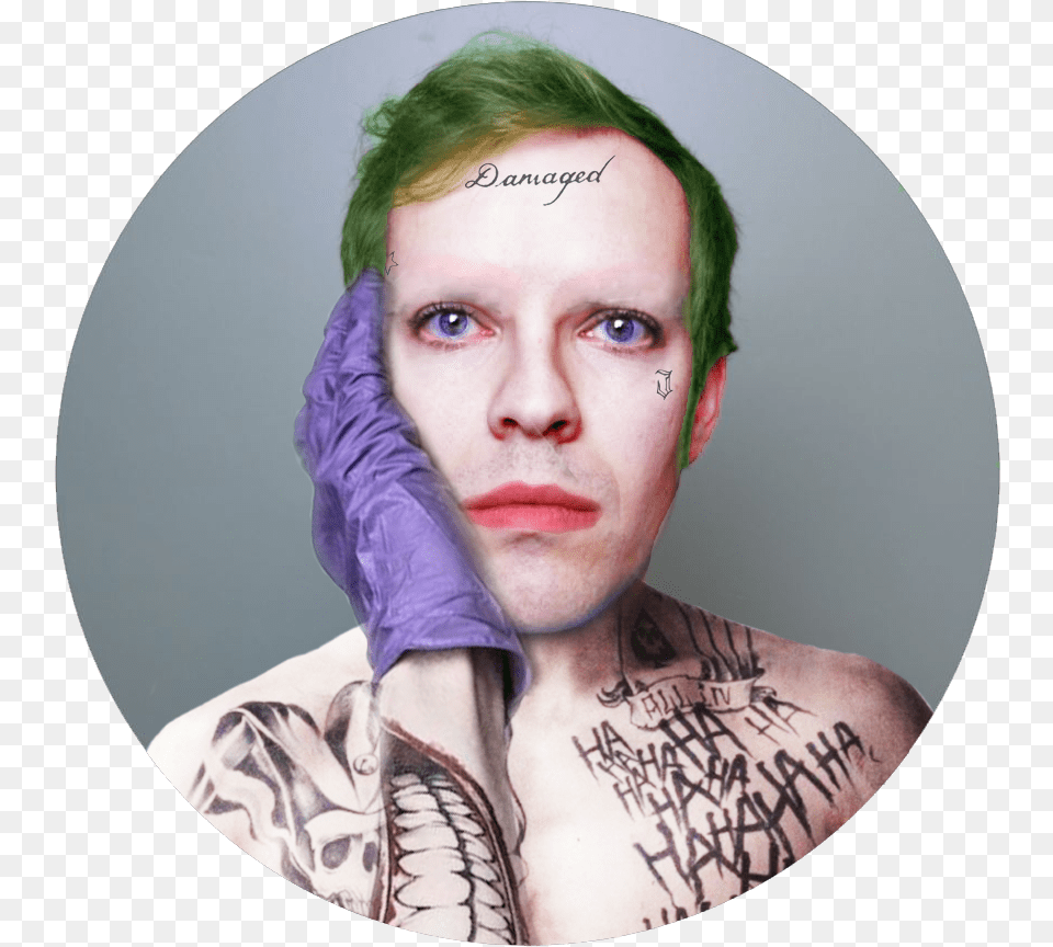 Transparent Idubbbz Face Joker With Tattoos, Tattoo, Skin, Portrait, Head Free Png Download