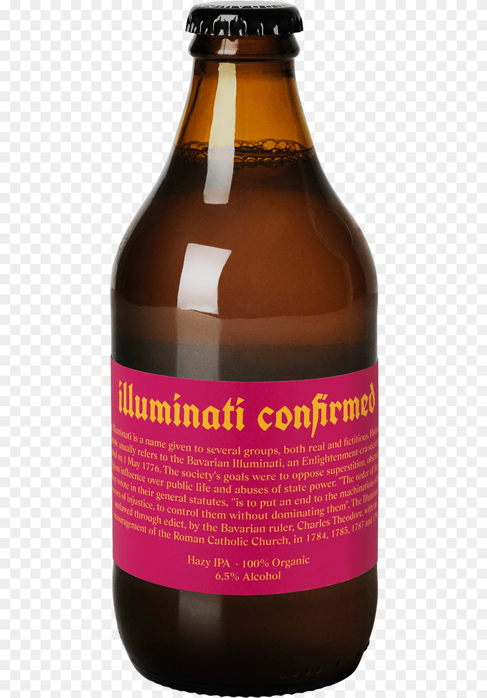Transparent Illuminati Confirmed Glass Bottle, Alcohol, Beer, Beer Bottle, Beverage Free Png