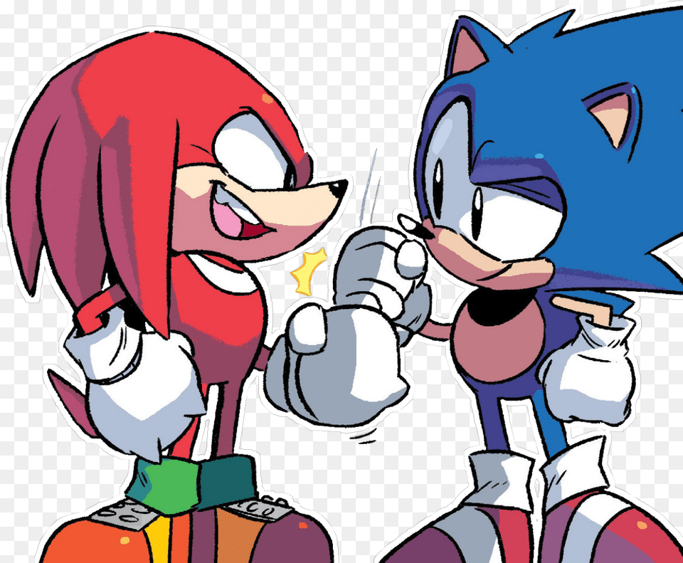 Transparent Image Of Sonic And Knuckles Being Bros Cute Sonic And Knuckles, Book, Comics, Publication, Baby Png