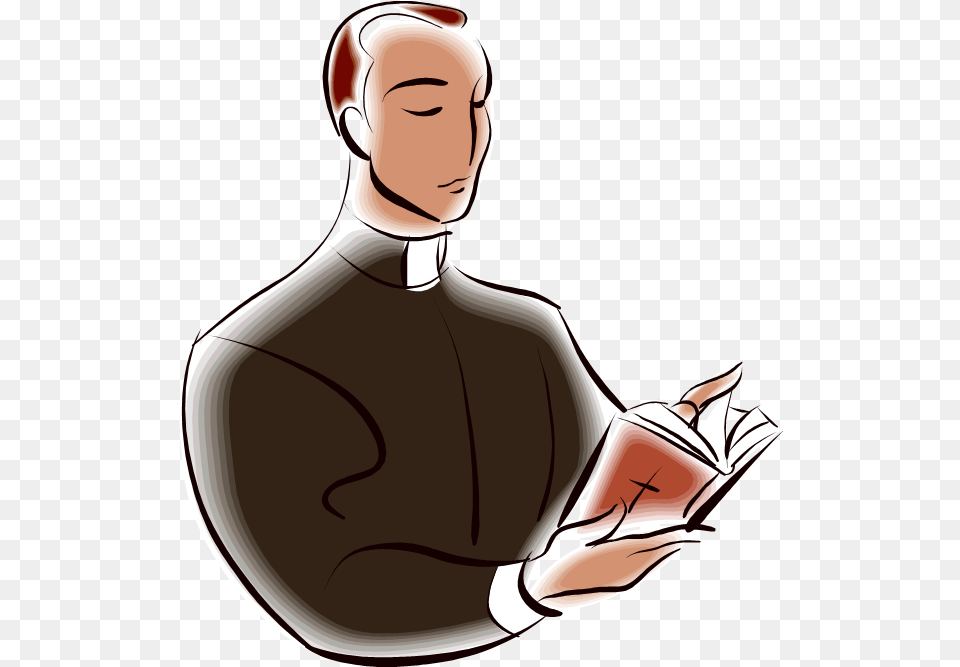 Transparent Immaculate Conception Clipart Priest, Reading, Person, Adult, Man Free Png Download