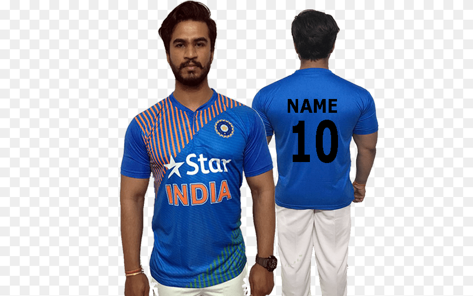 Transparent Indian Cricket Team India Cricket Jersey, Clothing, Shirt, T-shirt, Adult Png Image