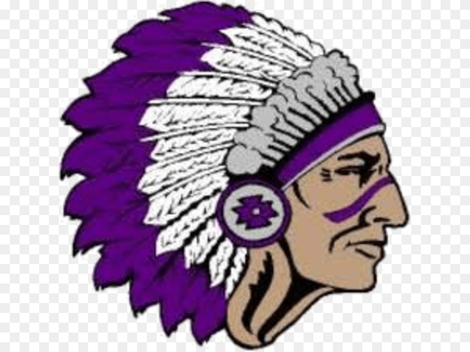 Transparent Indians Logo Dodge County High School Mascot, Purple, Cap, Clothing, Hat Png