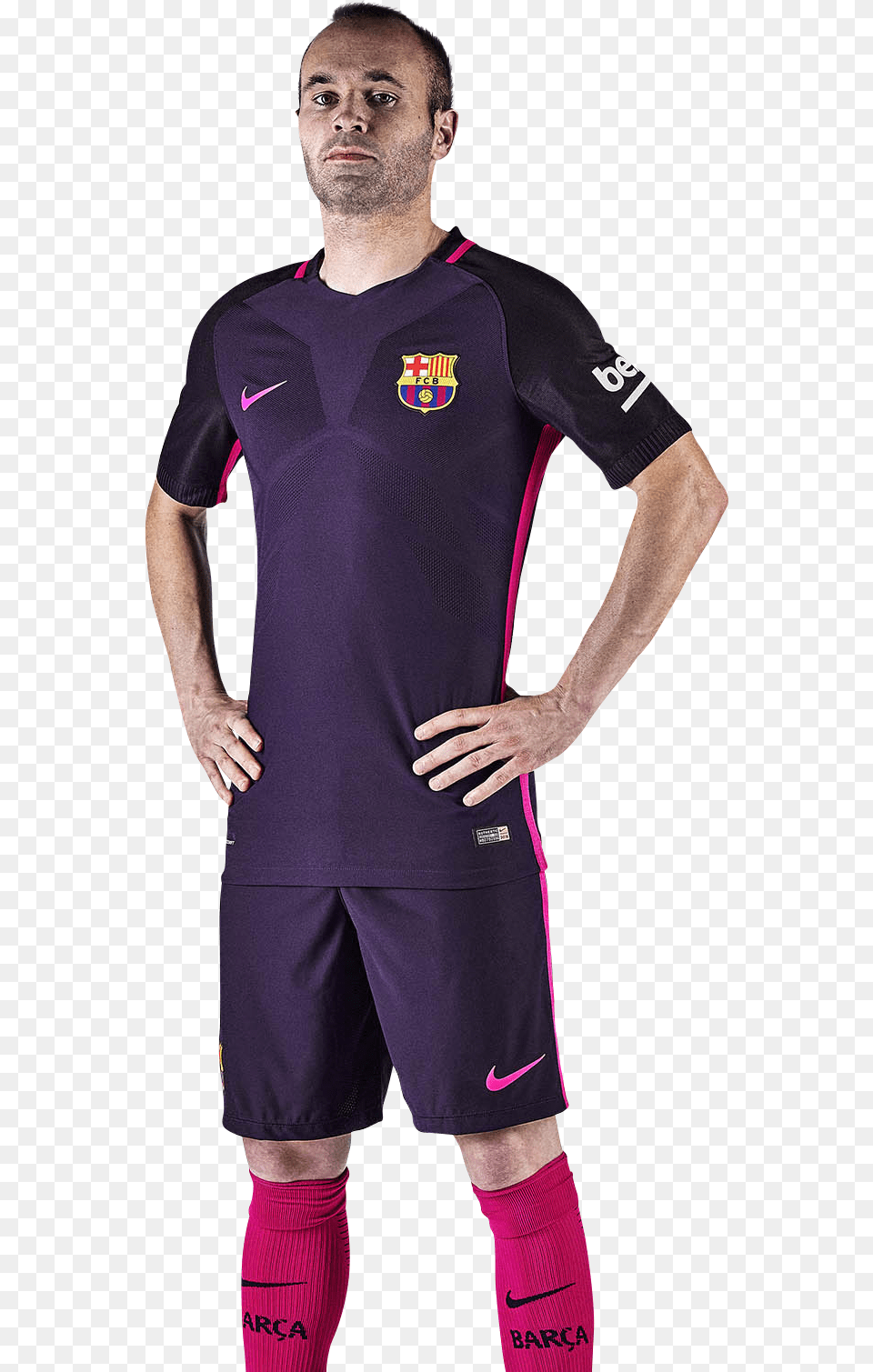 Iniesta Barcelona 16 17 Away Jersey, Clothing, Shirt, Adult, Person Free Transparent Png