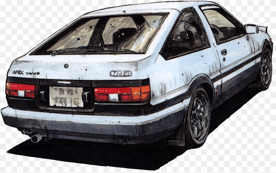 Transparent Initial D Ae86 Hachiroku Initial D 86 Transparent, Sedan, Car, Vehicle, License Plate Free Png Download