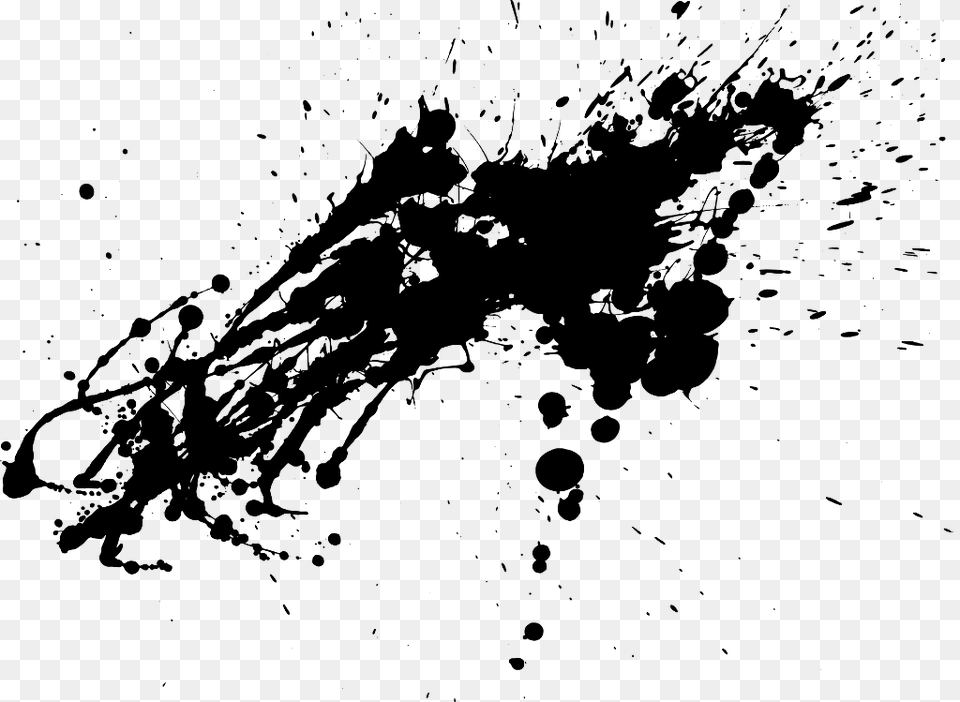 Transparent Ink Blots Black Paint Splatter Transparent, Gray Png