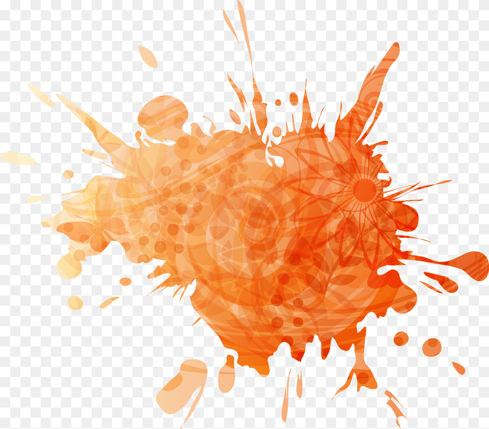 Transparent Ink Splash Orange Paint Splash, Art, Graphics, Stain, Bonfire Png