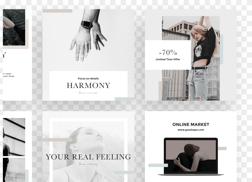 Transparent Instagram Template Social Media, Adult, Female, Person, Collage Png Image