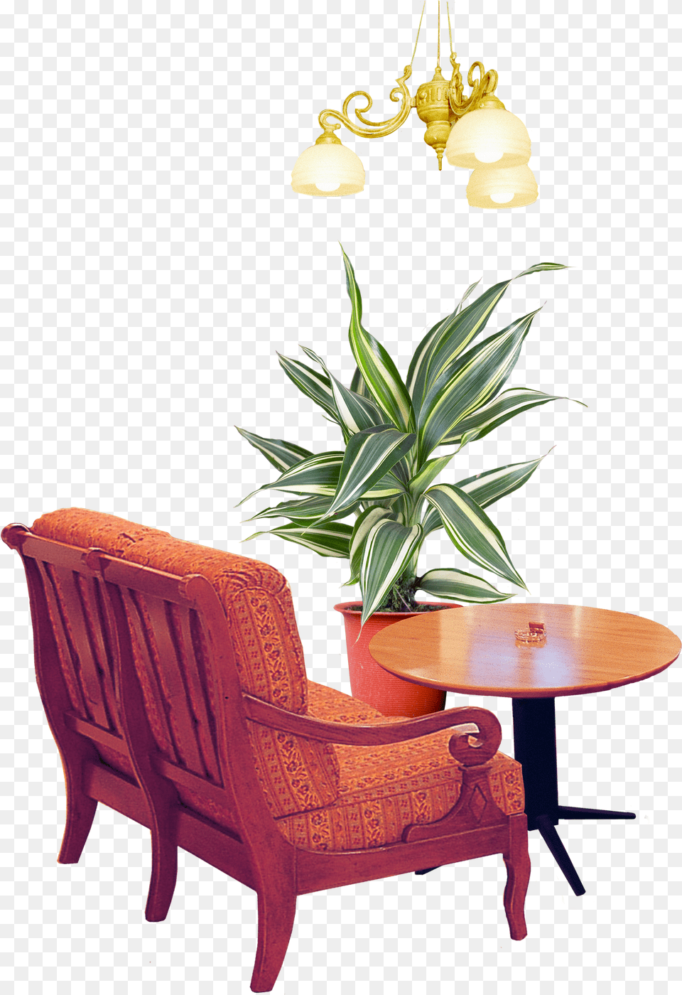 Transparent Interior Design Clipart Blade Leaves Plant, Chair, Furniture, Table, Lamp Png Image