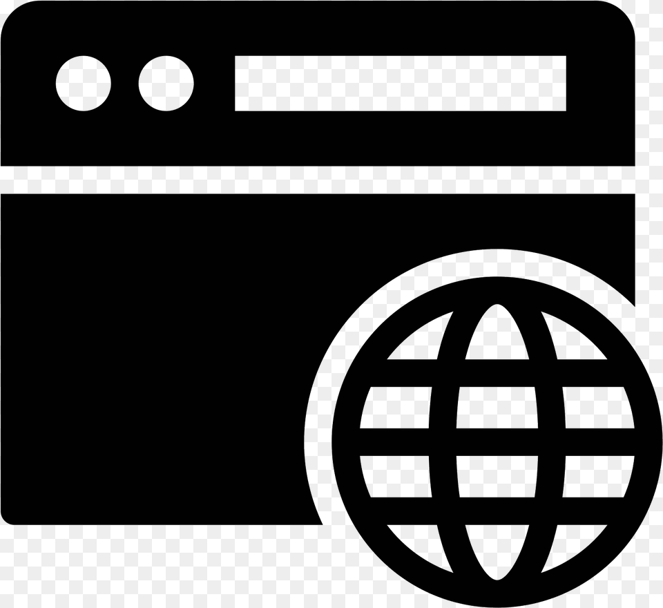 Transparent Internet Icon Cartoon Globe Black And White, Gray Png Image