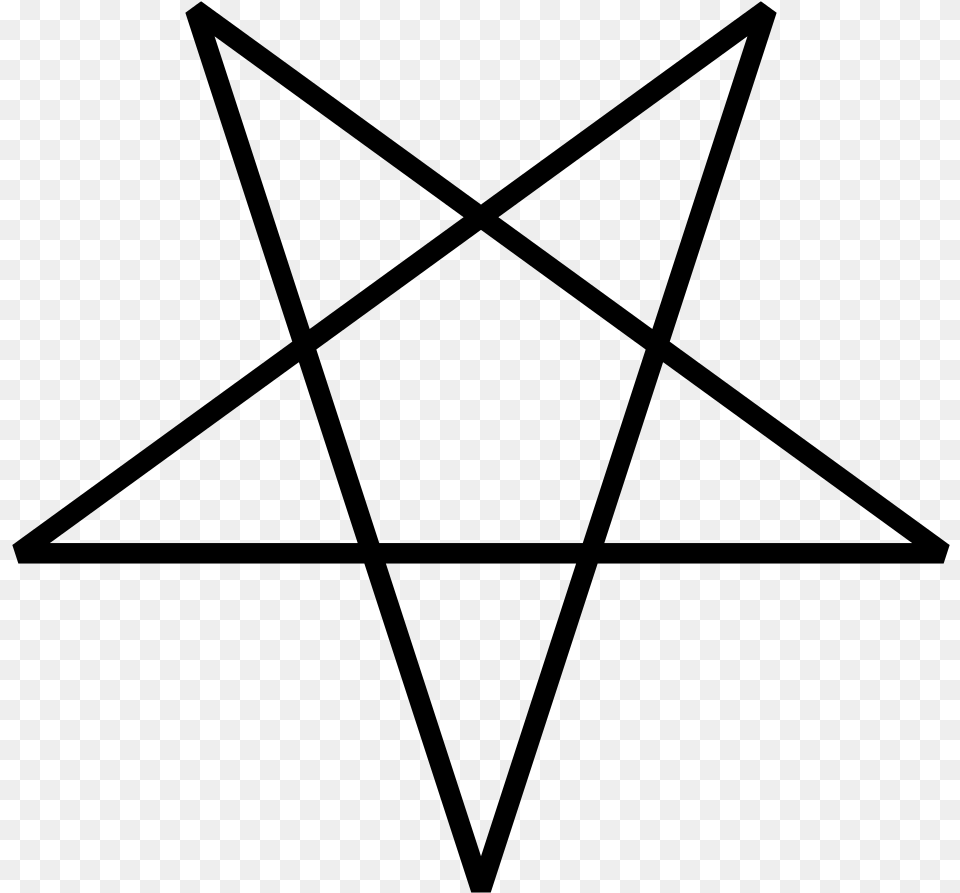 Transparent Inverted Pentagram, Gray Png