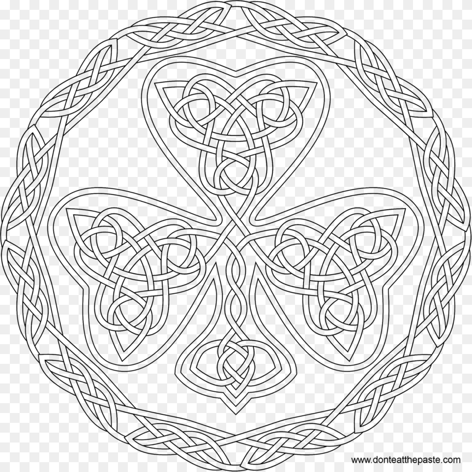 Transparent Ireland Clipart Free Celtic Coloring Page, Gray Png Image