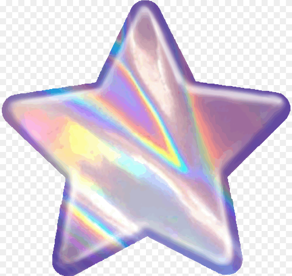 Transparent Iridescent Holographic Star, Star Symbol, Symbol, Accessories Free Png Download