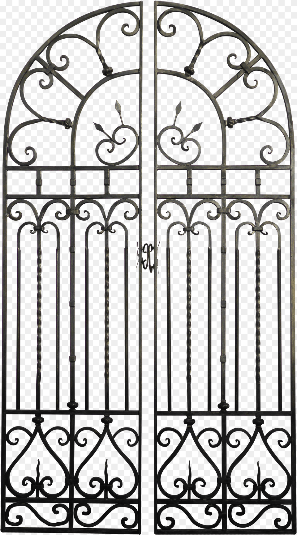 Transparent Iron Fence Wrought Iron Gate, Gray Png