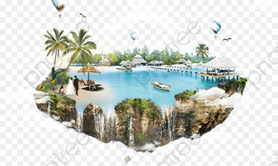Transparent Island Clipart, Water, Summer, Sea, Land Free Png Download