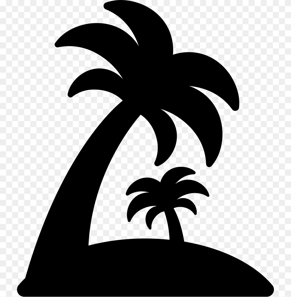 Transparent Island Clipart Island Icon, Palm Tree, Plant, Silhouette, Stencil Free Png