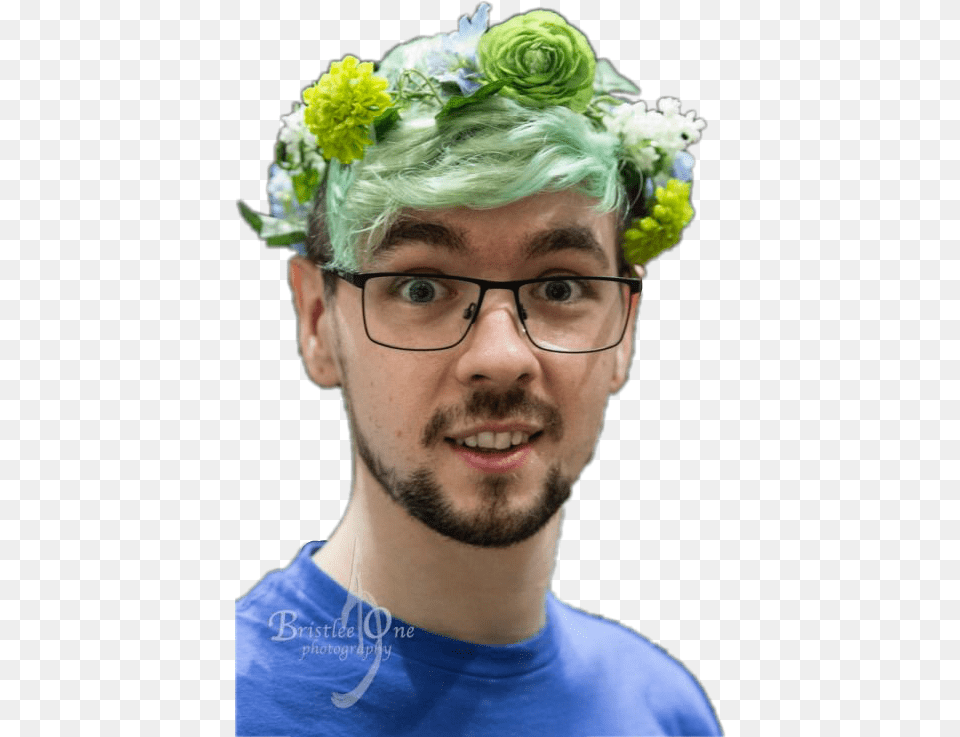 Transparent Jacksepticeye Flower Crown Dantdm Wearing A Flower Crown, Accessories, Portrait, Photography, Person Free Png Download