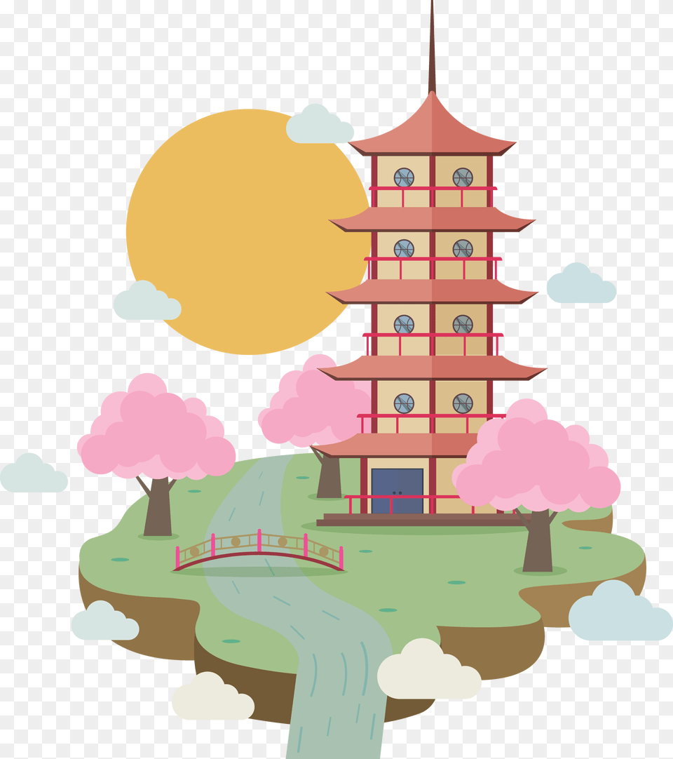 Transparent Japan Japan Temple Clipart, City, Urban, Art Png