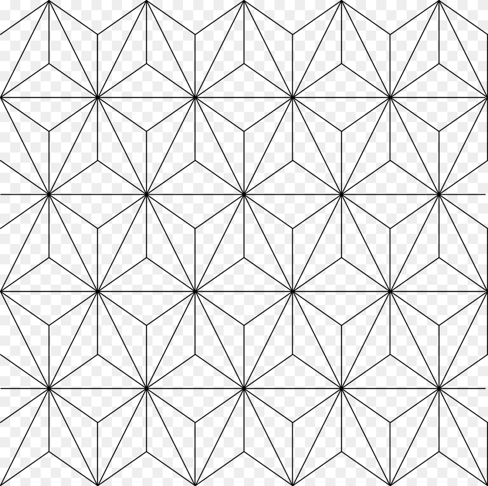 Transparent Japanese Asanoha Pattern, Gray Free Png