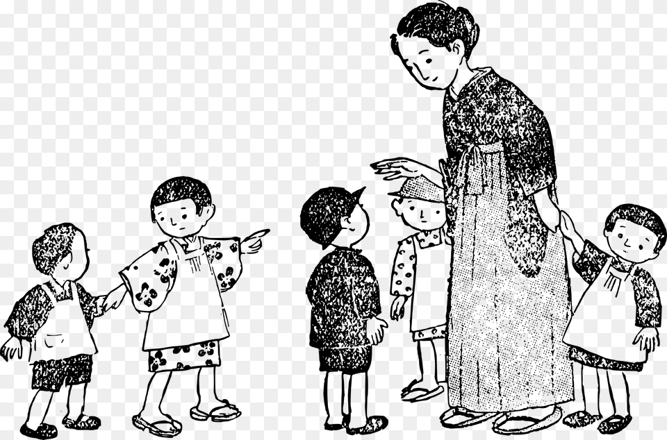 Transparent Japanese Boy Clipart Japanese Family Transparent Cartoon, Gray Png Image