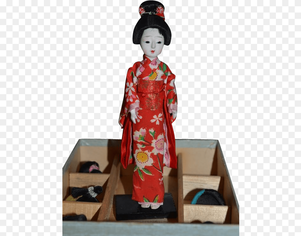 Transparent Japanese Girl Japanese Doll With Six Wigs, Clothing, Gown, Formal Wear, Fashion Png Image