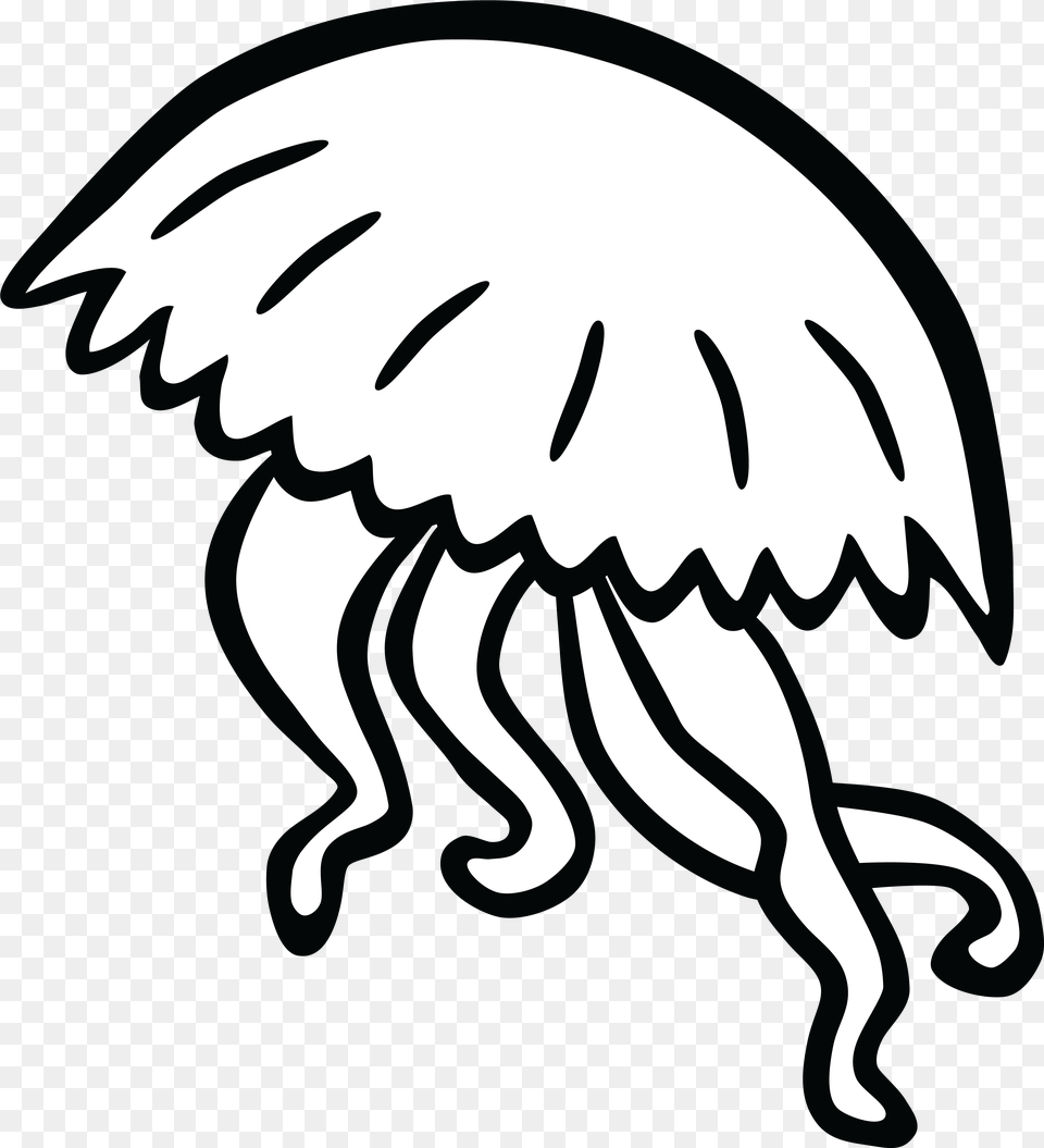 Transparent Jellyfish Clipart Black And Black And White Jellyfish Clipart, Baby, Person, Animal, Sea Life Free Png