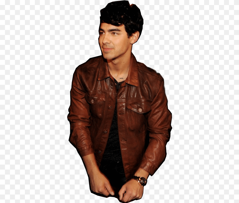 Transparent Joe Jonas Leather Jacket, Clothing, Coat, Man, Male Png