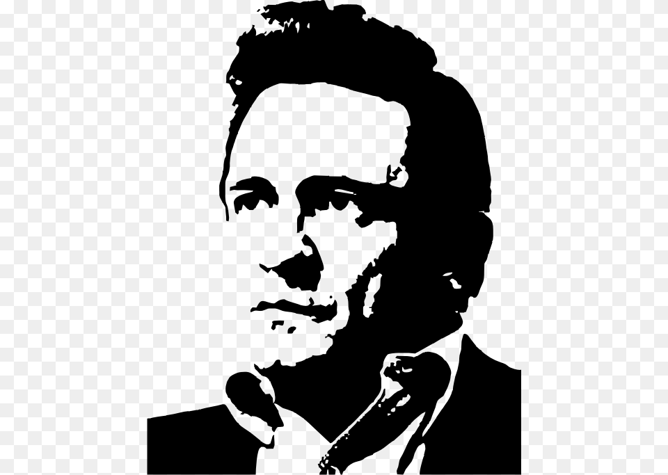 Johnny Cash Johnny Cash Stencil, Silhouette, People, Person, Face Free Transparent Png